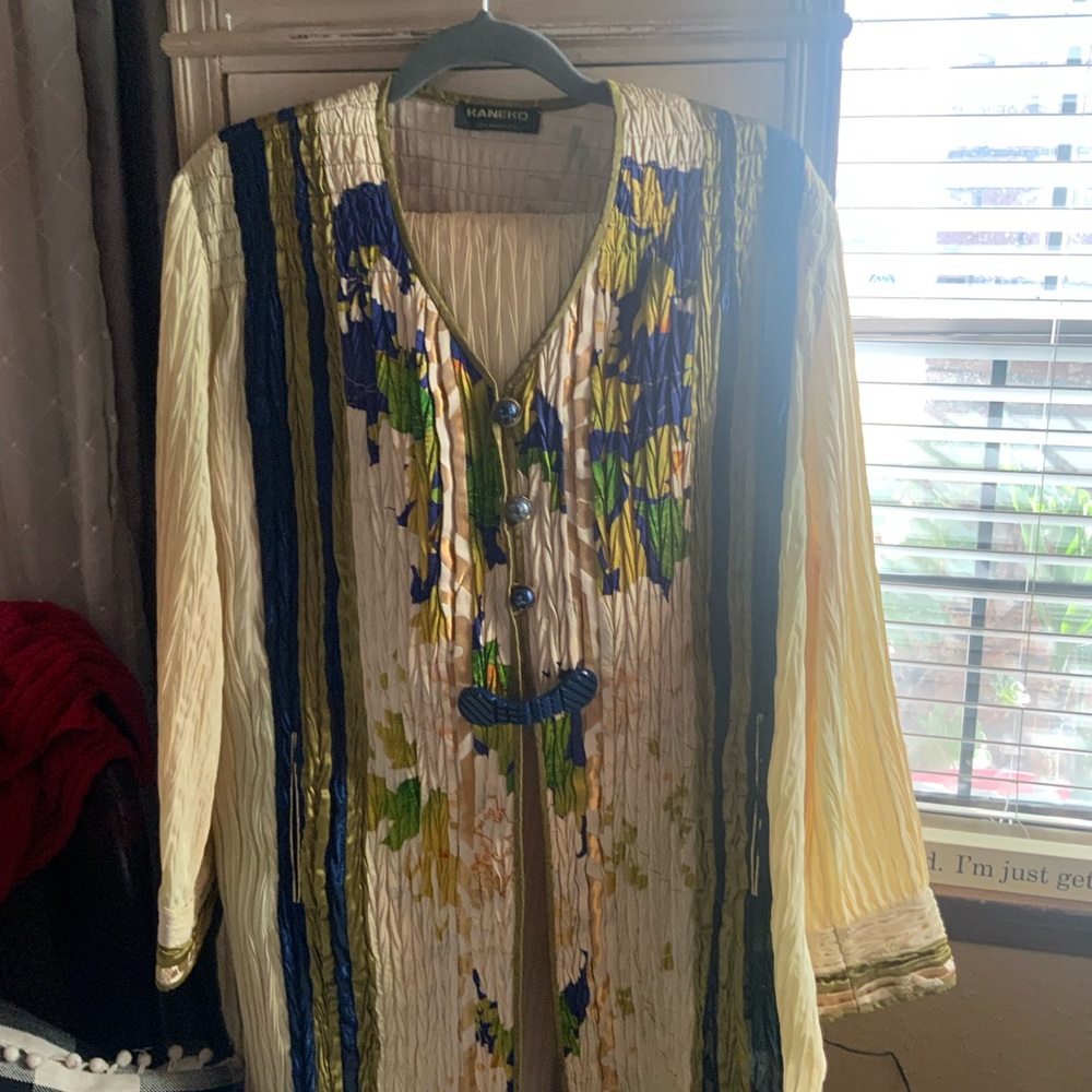 Kaneko Los Angeles Multicolor Long Sleeve Jacket with Matching Skirt